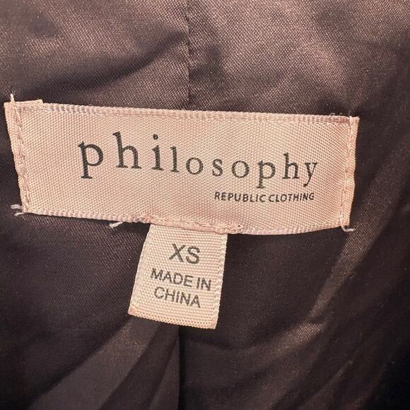 Philosophy - Faux Leather Suede Cropped Motorcycle Style Jacket-Brown-Women's XS - Picture 3 of 6